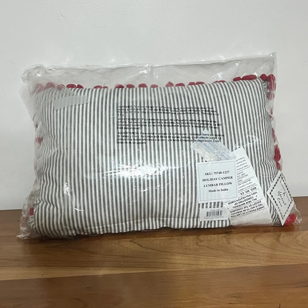 MacKenzie-Childs Holiday Camper Lumbar‎ Pillow Christmas Home for the Holidays